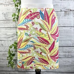 Tommy Hilfiger Skirt size 8 Pink Yellow Pique Paisley Stretch Above Knee Beach